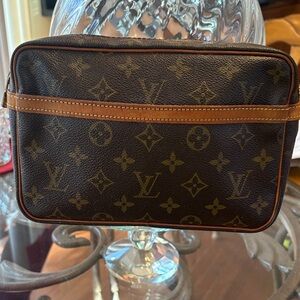LOUIS VUITTON Monogram Compiegne 23 Clutch Bag M51847 LV w/ COA